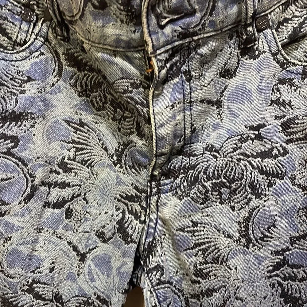TORY Burch Ivy Super Skinny blue paisley jeans